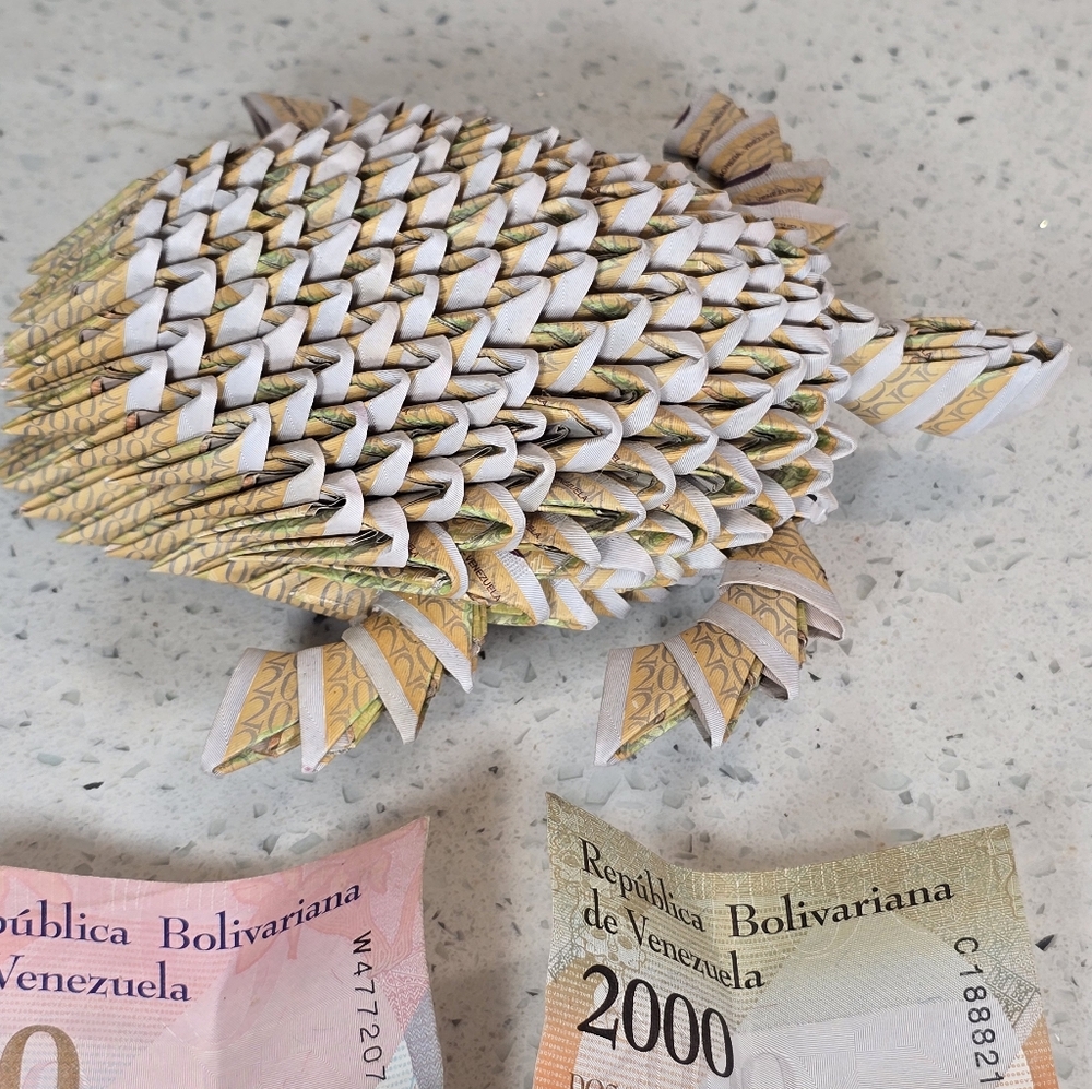 Currency Origami Turtle Sculpture